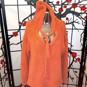 Coco+Jamieson coral fleece pullover hoodie size L